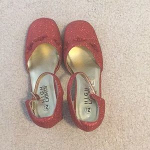 Sparkly red high heels